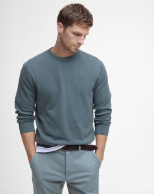 Pima Cotton Crew Neck Jumper Vintage Teal