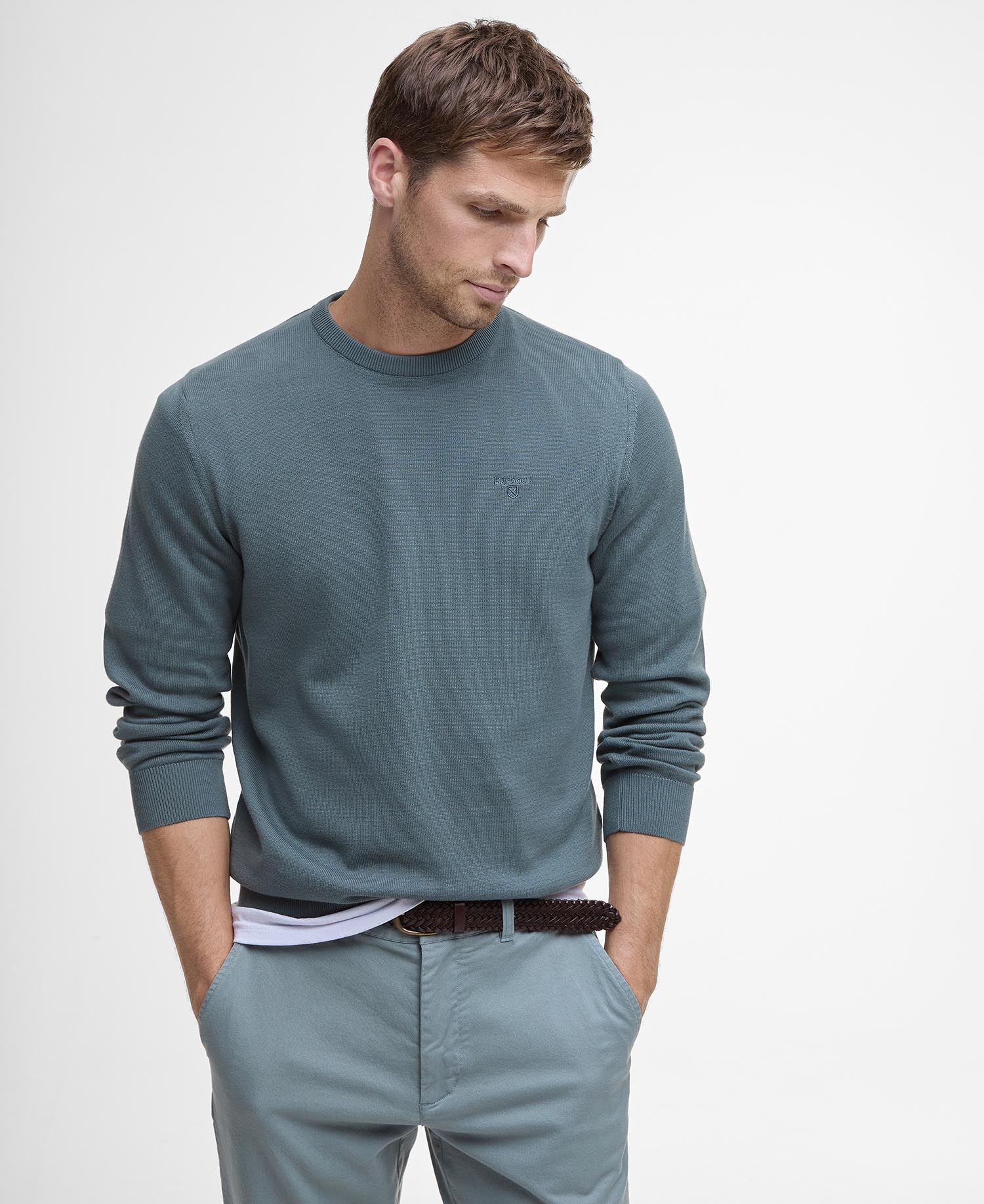 Pima Cotton Crew Neck Jumper image number 4