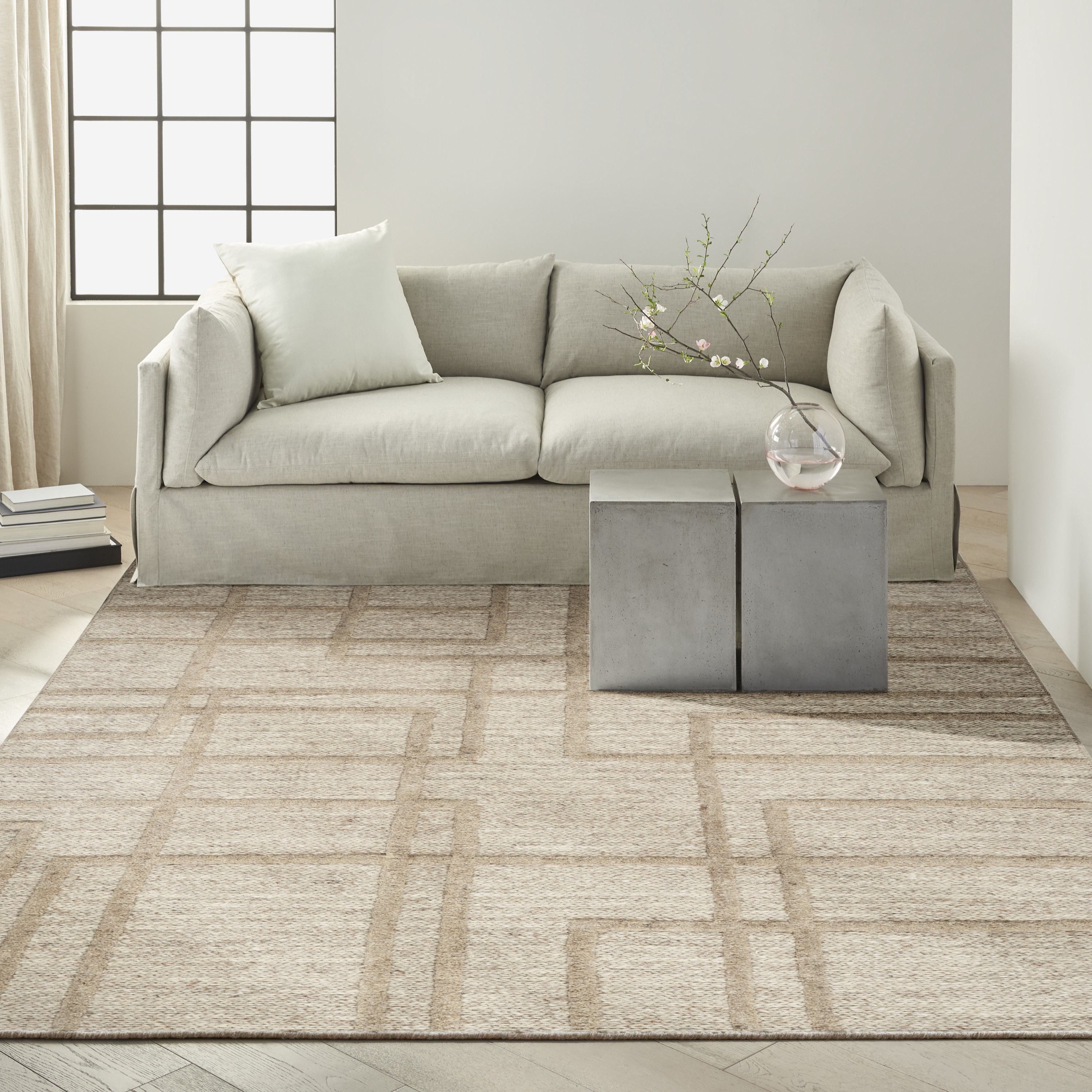 Calvin Klein CK045 Impressions 5'3" x 7'3" Camel Modern Indoor Rug