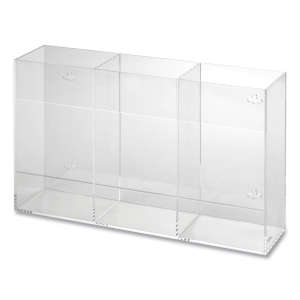 Kantek, Plastic Holder for Disposable Glove Boxes, 3 Boxes, Clear
