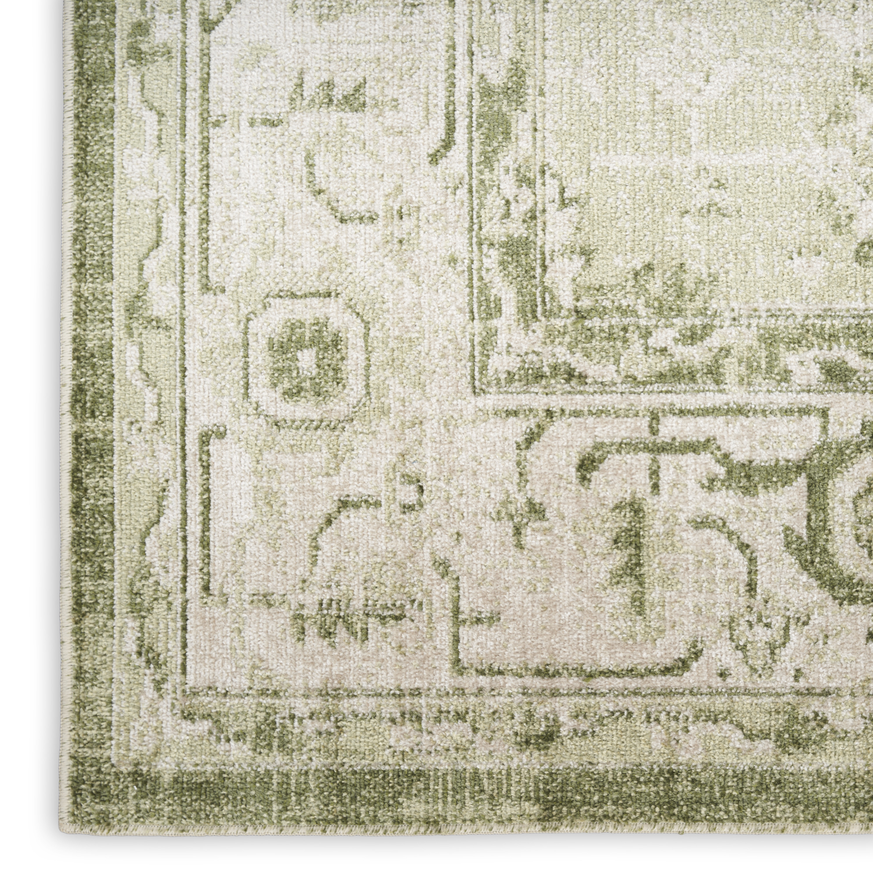 Nourison Astra Machine Washable 9' x 12' Ivory Green Vintage Indoor Rug