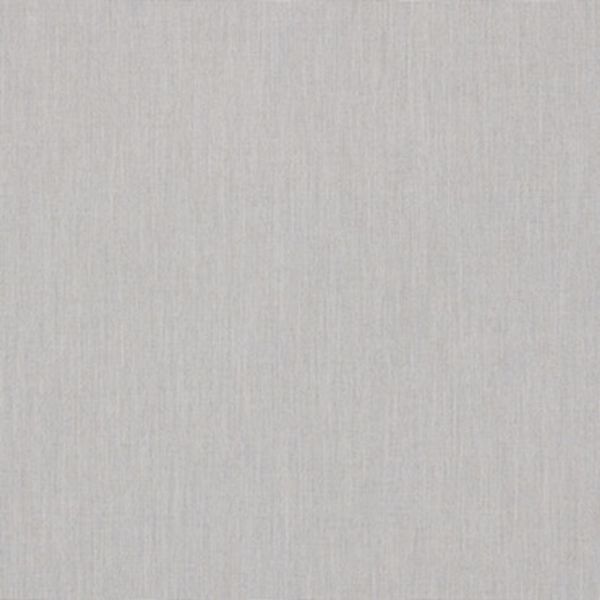 Light-gray woven fabric wallpaper covers a wall; its subtle vertical texture lies flat and unblemished, softly illuminated by diffuse light, suggesting a neutral, minimal interior surface.