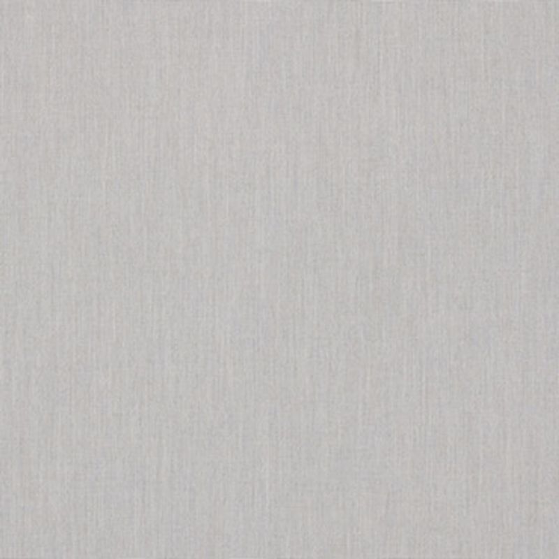 Light-gray woven fabric wallpaper covers a wall; its subtle vertical texture lies flat and unblemished, softly illuminated by diffuse light, suggesting a neutral, minimal interior surface.