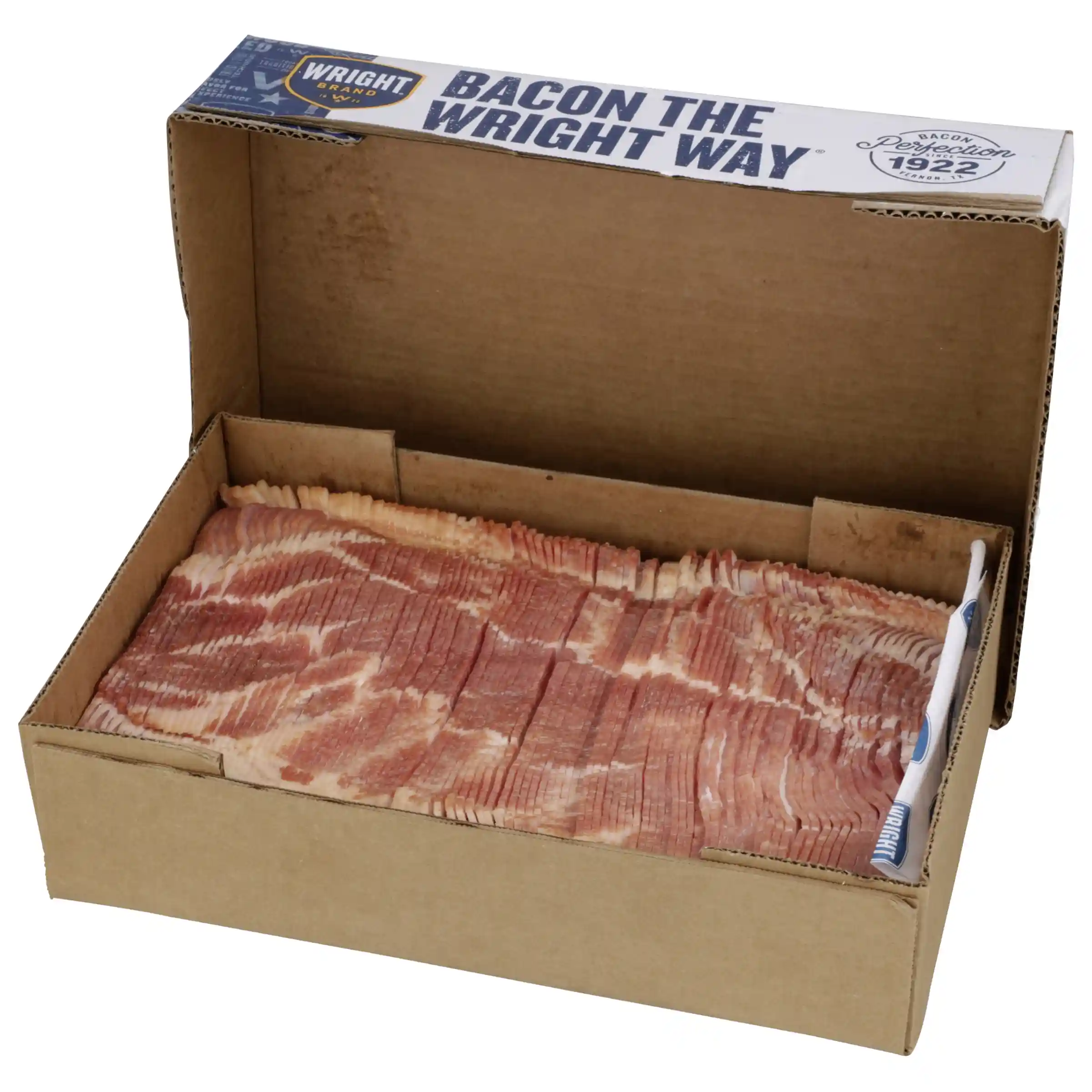 Wright® Brand Naturally Hickory Smoked Regular Sliced Bacon, Bulk, 15 Lbs, 14-18 Slices per Pound, Frozen_image_4