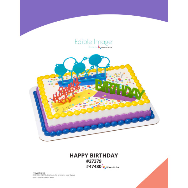 Happy Birthday The Magic of Cakes® PhotoCake® Enhanced Background Page