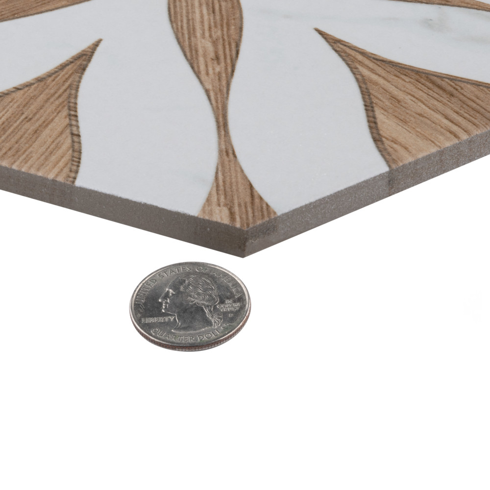 Llama Flower Loire Noce 8-5/8 in. x 9-7/8 in. Porcelain Floor and Wall Tile