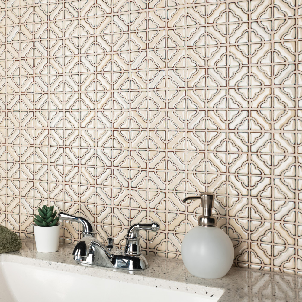 Hudson Tower Beige 12 in. x 12 in. Porcelain Mosaic Tile