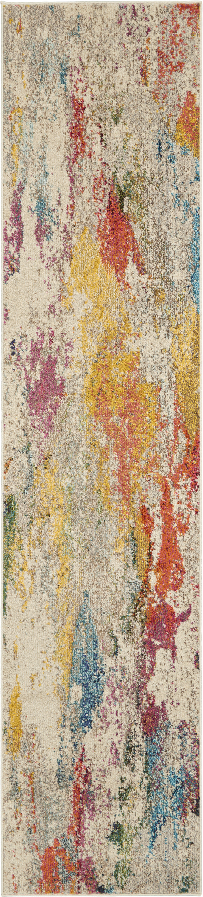 Nourison Celestial 2'2" x 10' Ivory Multicolor Modern & Contemporary Indoor Rug