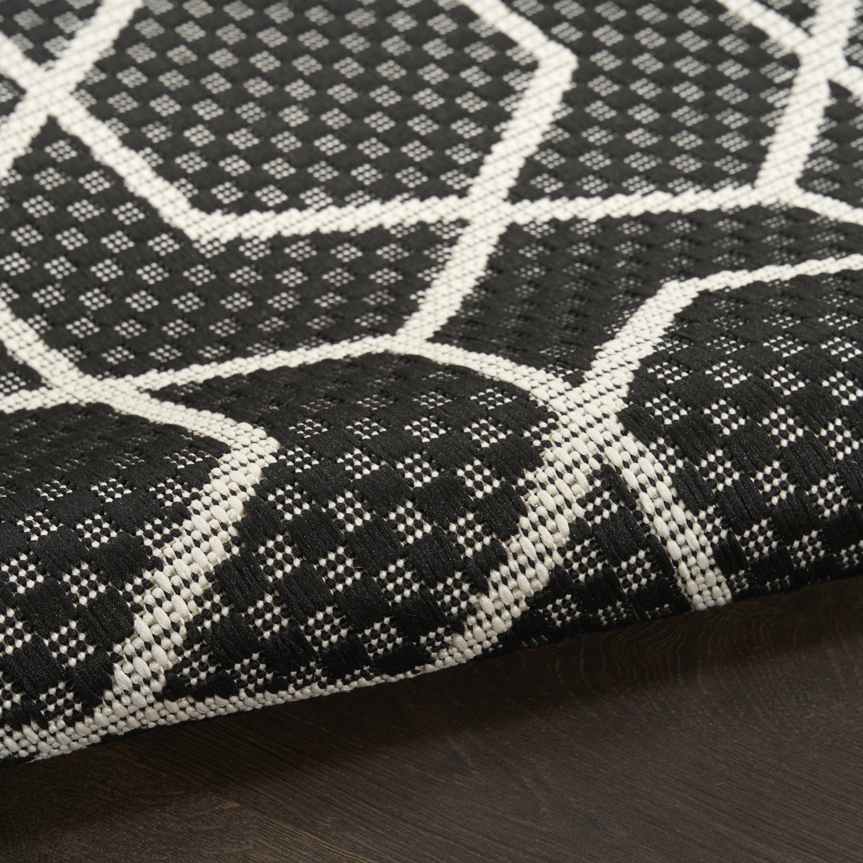 Nourison Horizon Indoor/Outdoor 2' x 3' Black Modern Rug