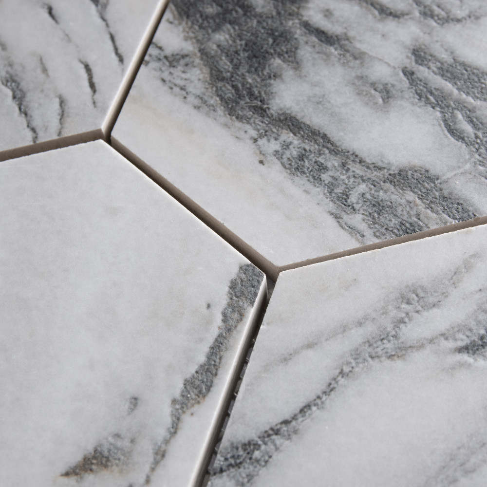 Touche 4″ Hex Zebre 11-3/4 in. x 13-5/8 in. Porcelain Mosaic Tile