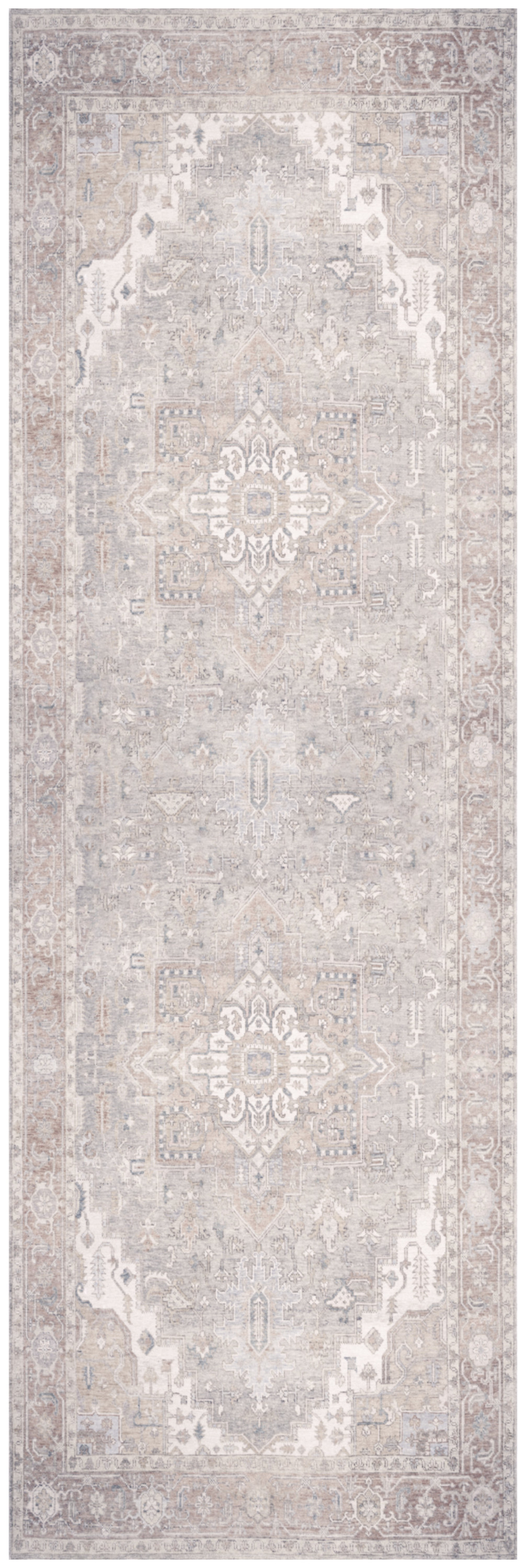 Nourison Vintage Washables 2' x 6' Light Blue Vintage Indoor Rug