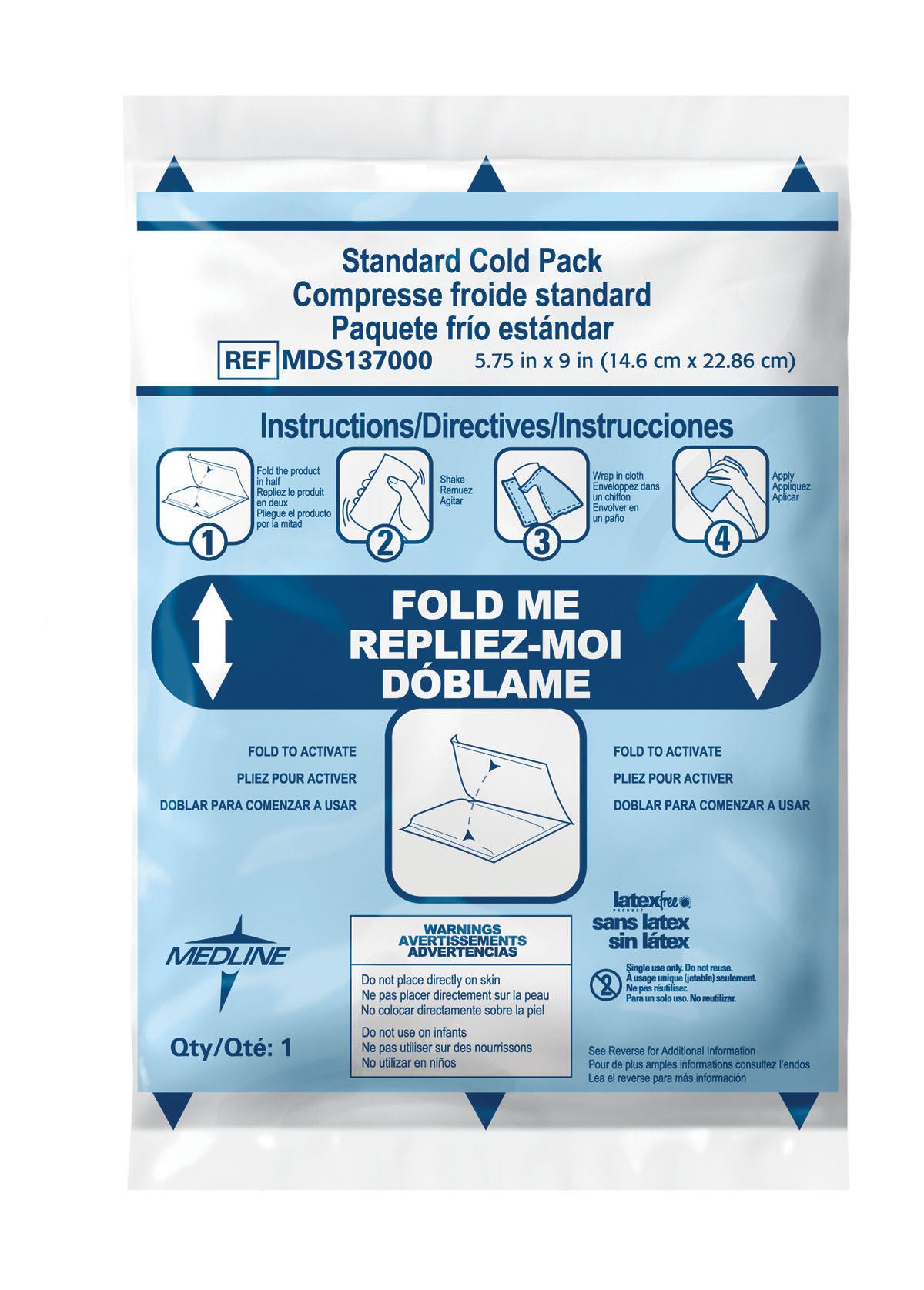 Medline Standard Cold Pack, 5.75 x 9 Inch