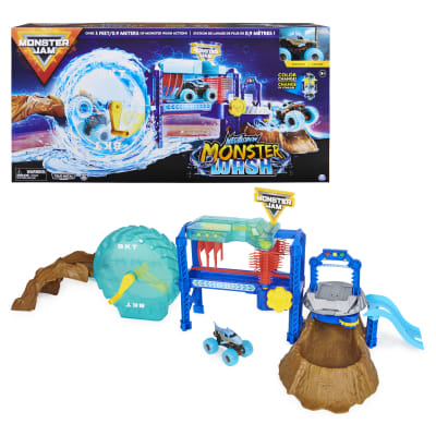 Monster Jam, Megalodon Monster Wash, Includes Color-Changing Truck, Interactive Water Play Kids Toys for Aged 3 and Up