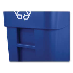 Rubbermaid Commercial, Recycling Rollout, 50 gal, Resin, Blue, Square, Receptacle