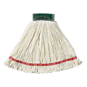 Rubbermaid Commercial, Web Foot®, Blend Looped-End Wet Mop Head with 5" Headband, 20 oz, White