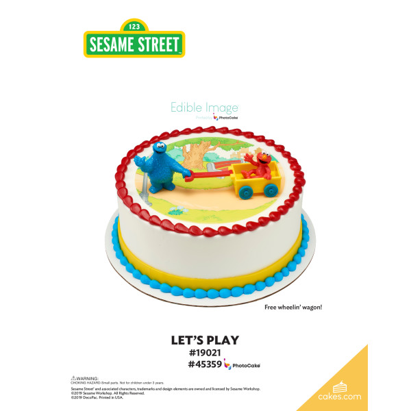 Sesame Street® Let's Play The Magic of Cakes® PhotoCake® Enhanced Round Background Page