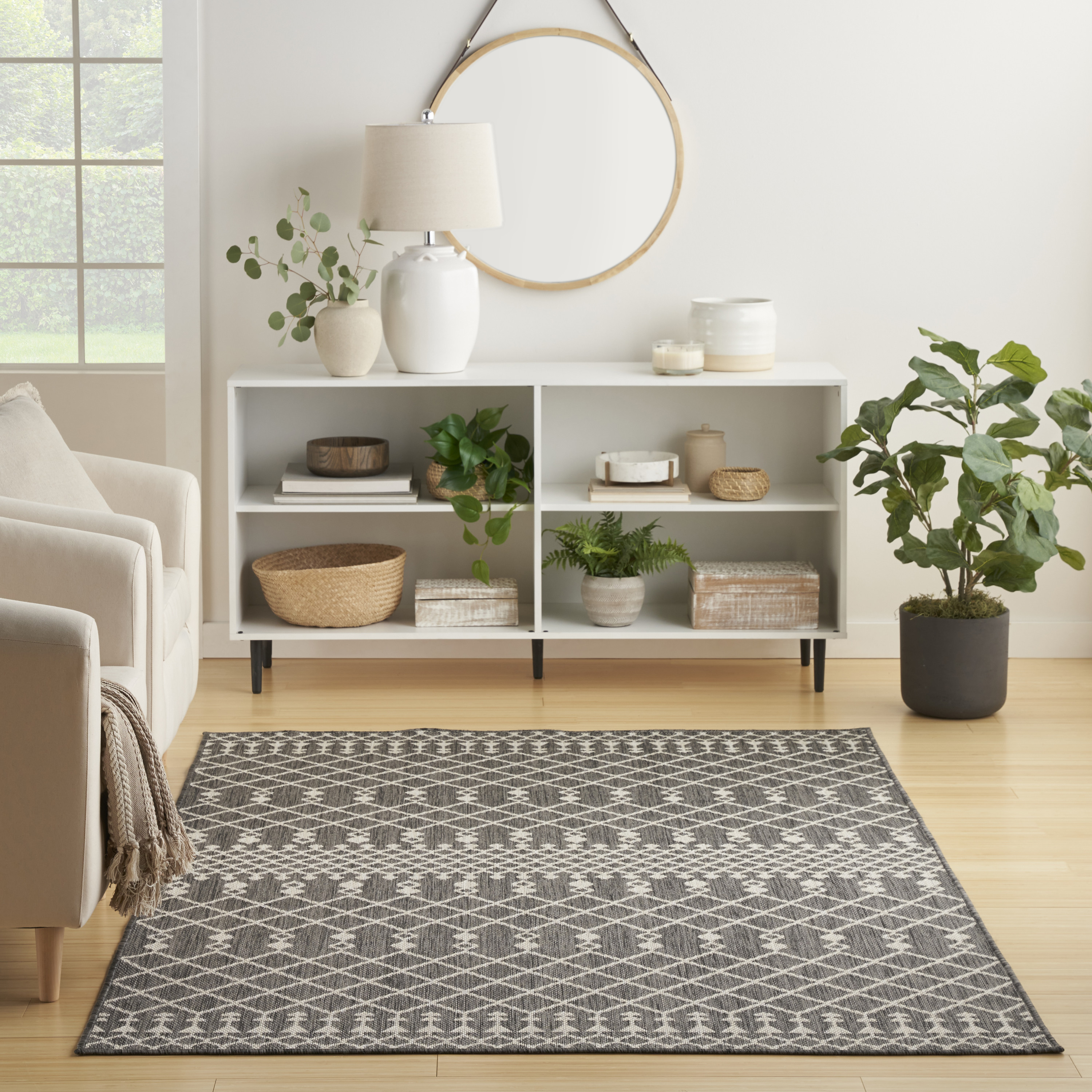 Nourison Positano 7' x 10' Charcoal Modern Rug
