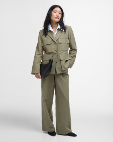 Ava Wide-Leg Trousers Dusky Green