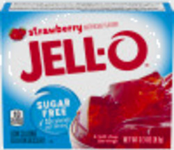 Jell-O Strawberry Sugar Free Gelatin Dessert, 0.3 oz Box image
