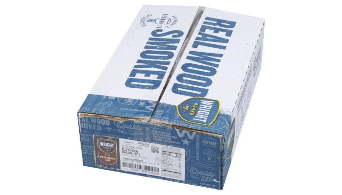 Wright® Brand Naturally Hickory Smoked Regular Sliced Flat-Pack® Bacon, 15 Lbs, 14-18 Slices per Pound, Frozen_image_5