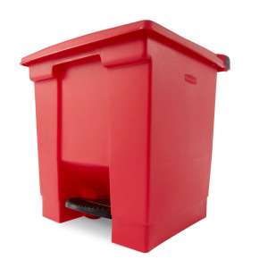 Rubbermaid Commercial, Legacy, 8 gal, Plastic, Red, Square, Receptacle