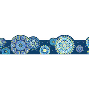 Blue Harmony Mandala Extra Wide Deco Trim, 37 Feet