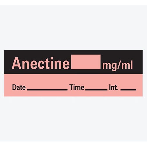 Anectine Labels, Fluorescent Red/Black, Perforated Tape Style - 333/Roll