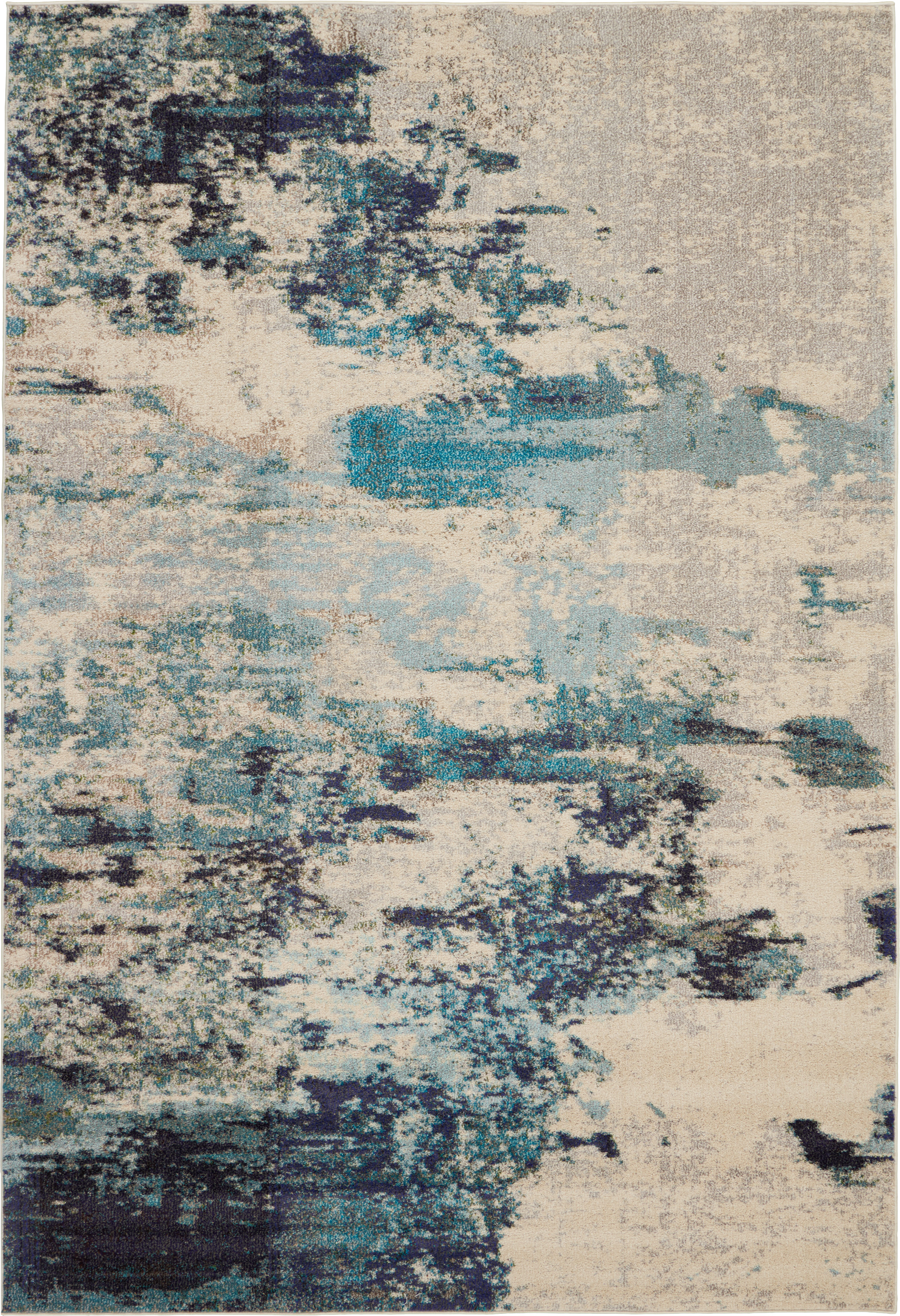 Nourison Celestial 6'7" x 9'7" Ivory Teal Blue Modern Indoor Rug