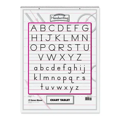 Zaner-Bloser  Chart Tablet, Manuscript Cvr., 2 in ruled 24