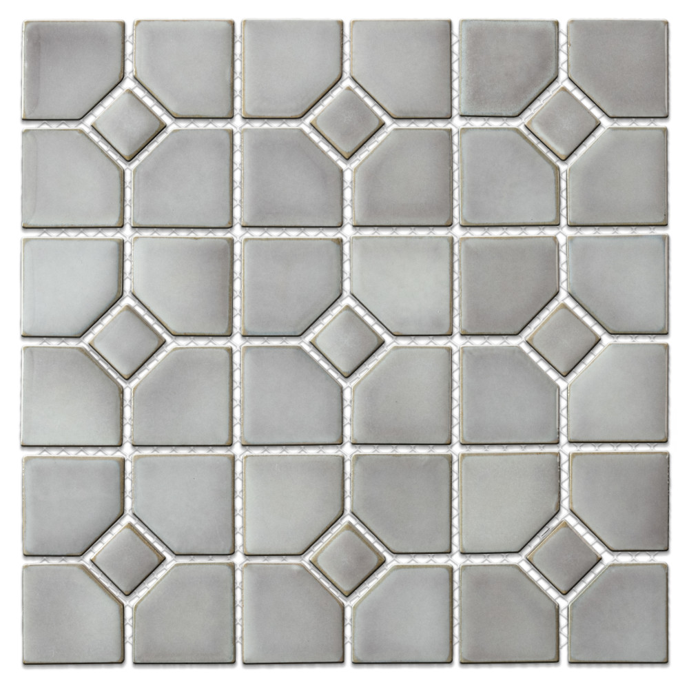 Sample – Hudson Oxford Grey Eye Porcelain Mosaic Tile