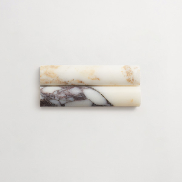 clé lapidary: sculpted shapes | cabochon short mosaic sheet | honed | calacatta viola | sample 