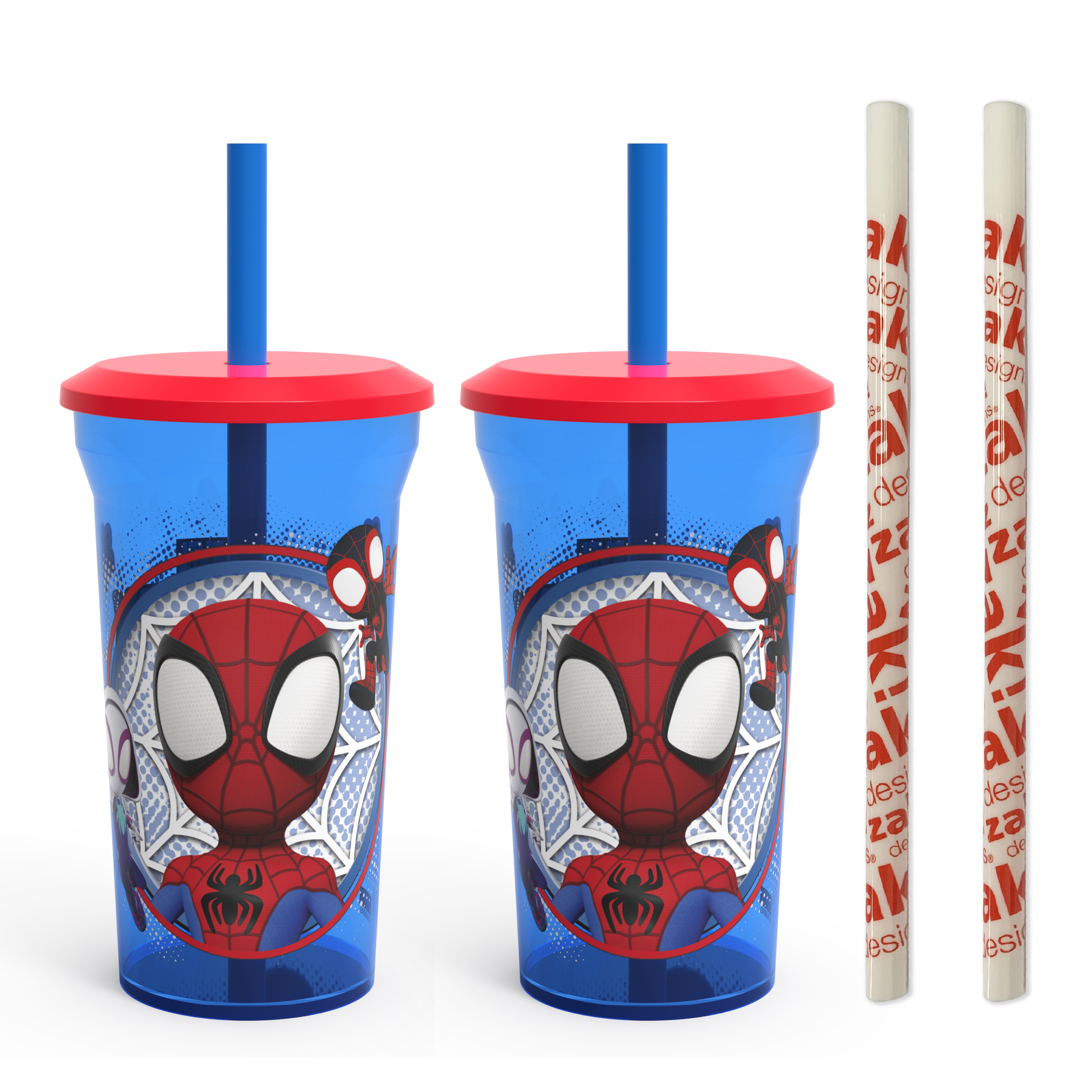 Spider-Man and His Amazing Friends 14 ounce Kids Tumbler, Spider-Friends, 4-piece set slideshow image 1
