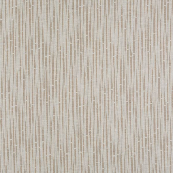 Textured beige-and-cream wallpaper with staggered narrow vertical rectangles — repeating pattern covering the entire surface, creating a subtle vertical rhythm in a softly lit interior close-up.