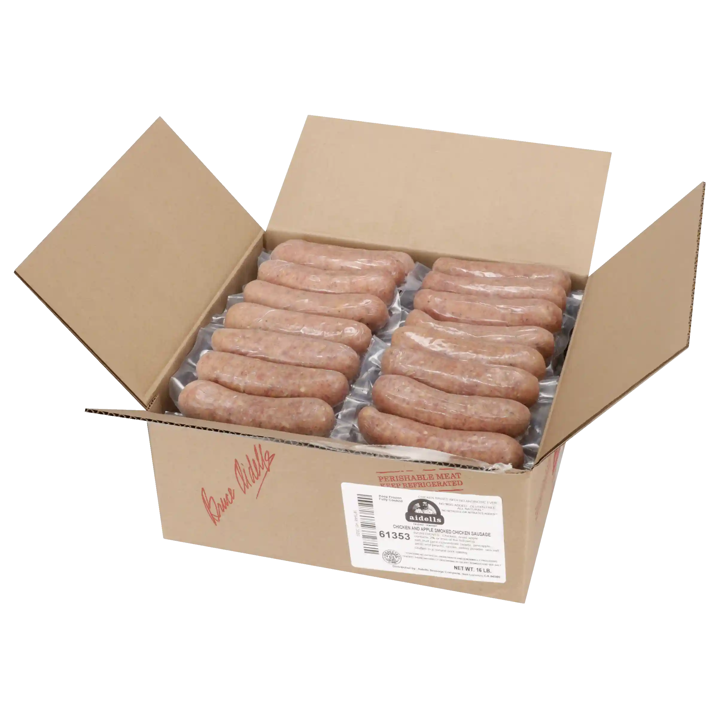 Aidells® Fully Cooked Smoked Chicken and Apple Chicken Sausage Links, 4 oz, 64 Links per Case, 16 Lbs, Frozen_image_31