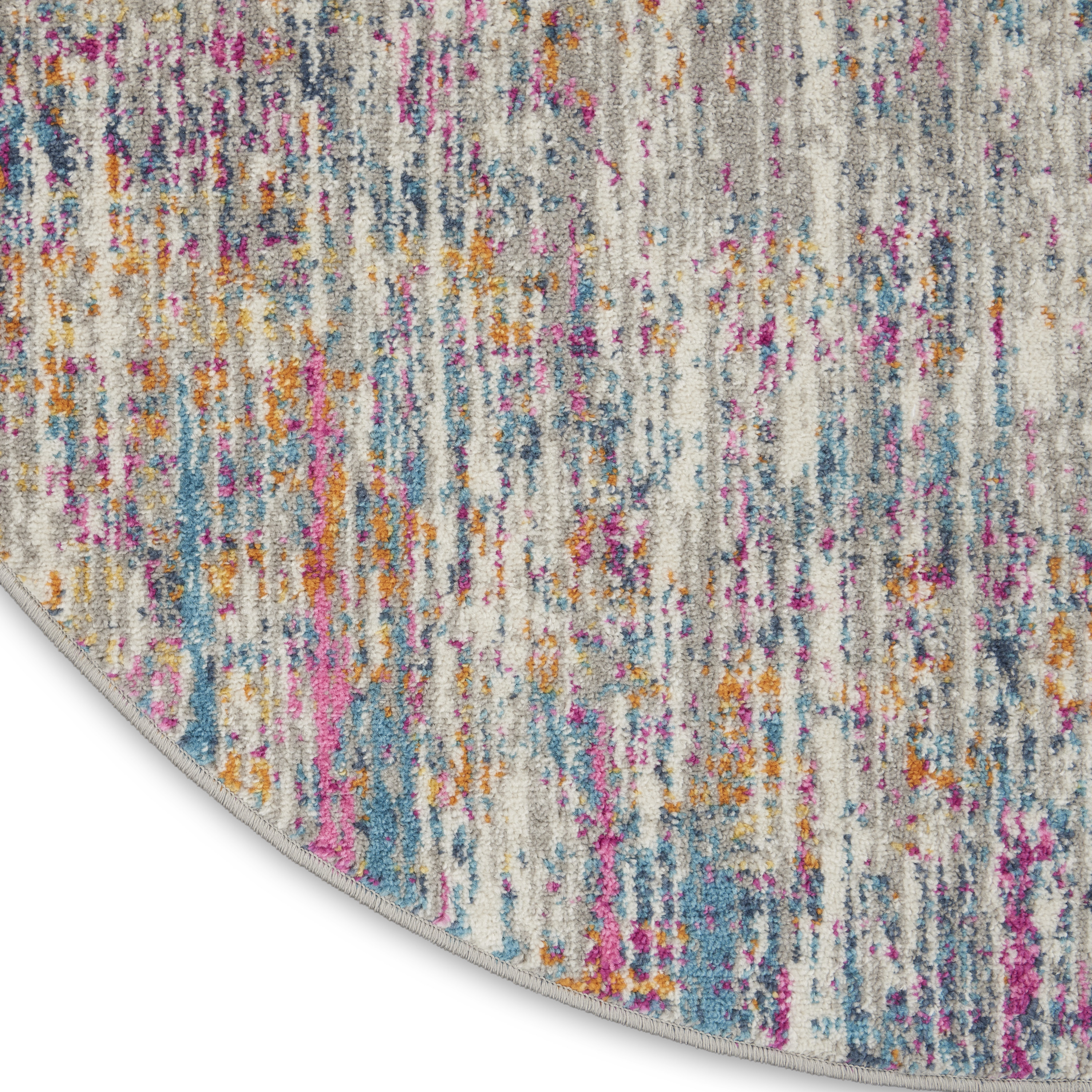 Nourison Passion 4' x Round Ivory Multicolor Modern Indoor Rug