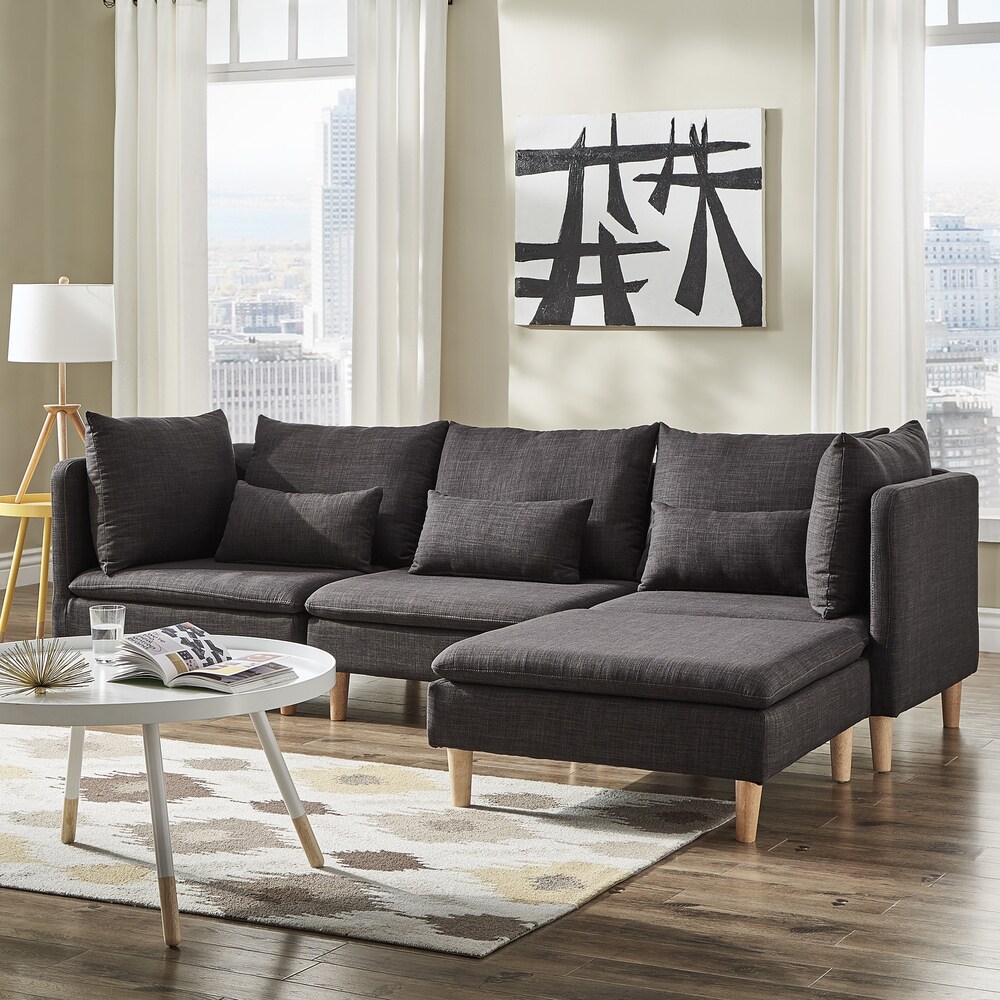 Modular Fabric L-Shaped Sectional Sofa