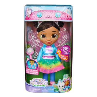 DreamWorks Gabby's Dollhouse Fairylandia Dandelion Magic Gabby Doll with Light-Up Wings, 13-Inch Doll with 20+ Sounds, Pretend Play Toys for Kids, Ages 3+