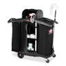 Rubbermaid Commercial, Executive Compact Housekeeping Cart  High Capacity with Doors and Hood, Black