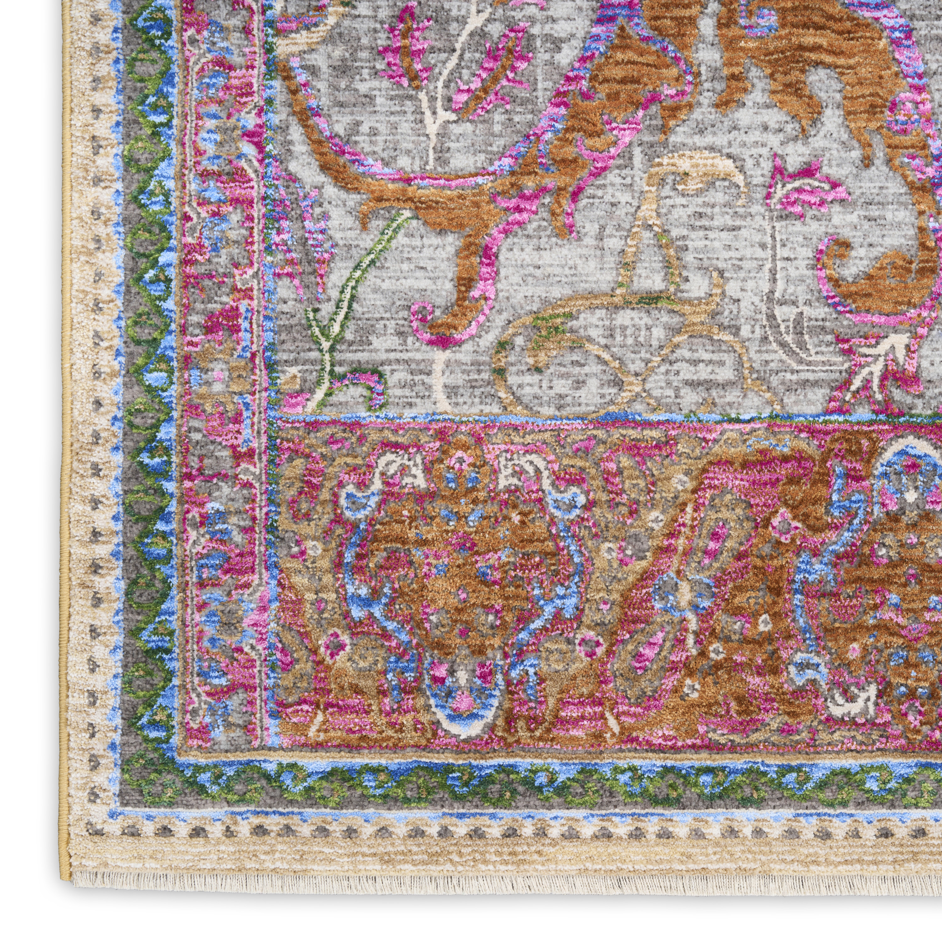 Nourison Vintage Harmony 7'10" x 9'10" Pink Multicolor Bohemian Indoor Rug