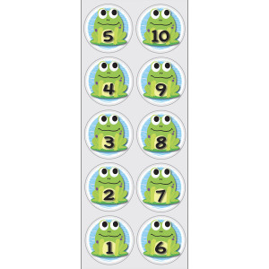 The Original Fun Mat&trade;, Sensory Spots&trade;, 6" Numbers 1-10 Frogs Theme, 10 Pieces