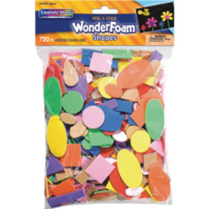 WonderFoam&reg; Peel & Stick Shapes, Assorted Shapes, Colors & Sizes, 720 Pieces