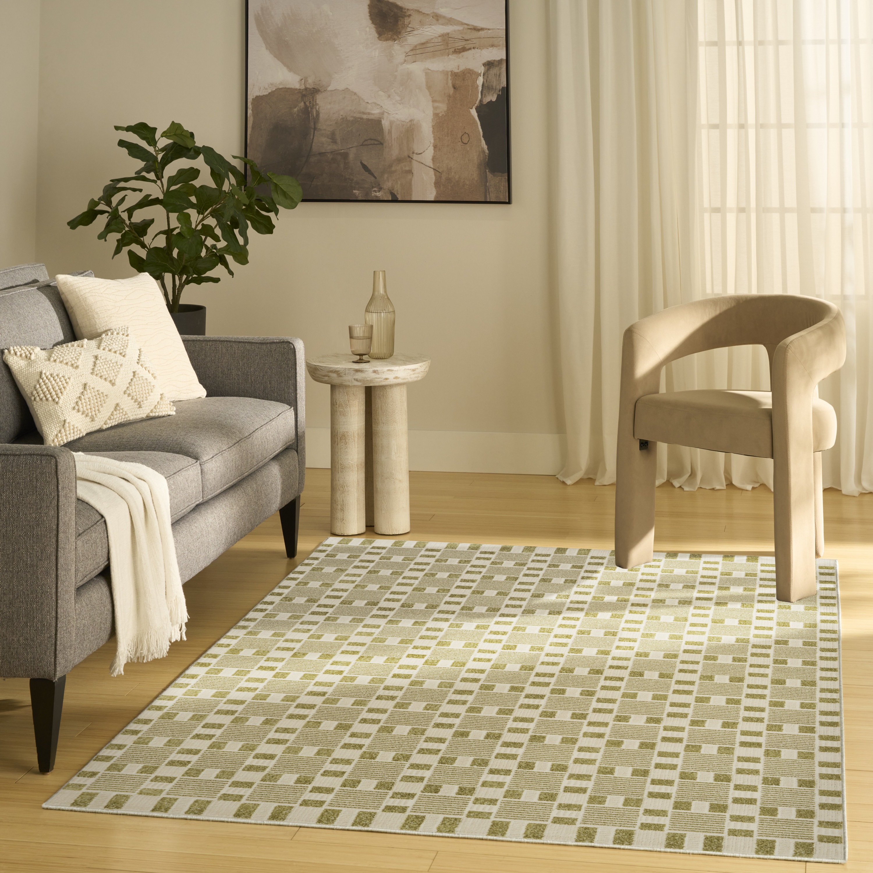 Nourison Nordic 5' x 7' Green Modern Indoor Rug