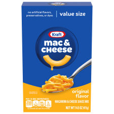 Kraft Original Mac & Cheese Macaroni and Cheese Dinner Value Size, 14.5 oz Box
