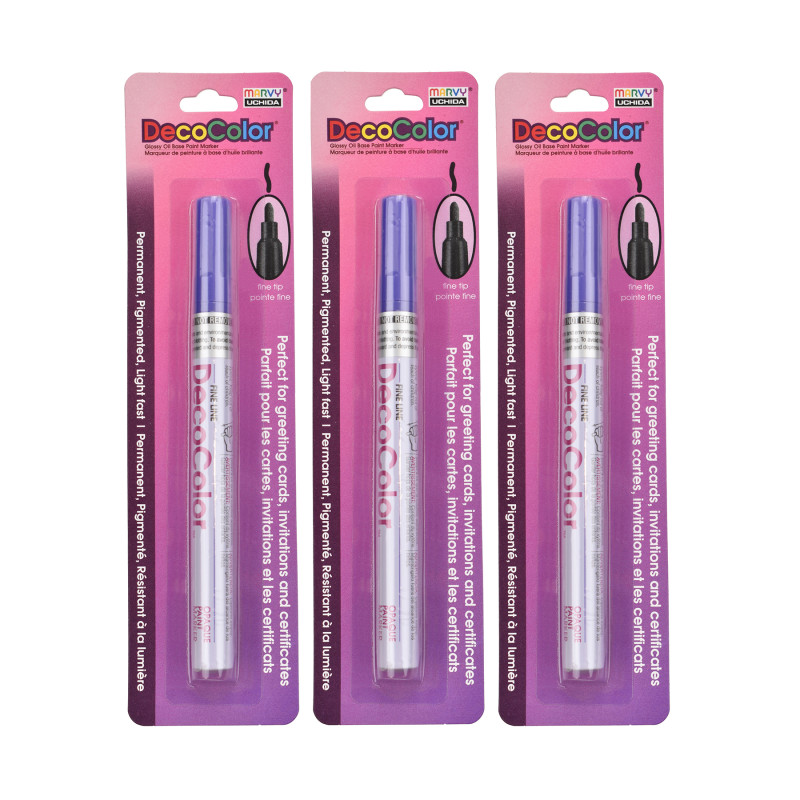 DecoColor® Paint Marker, Fine Tip, 200-S, Violet #8, Set of 3