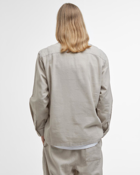 Natural Linen-Blend Overshirt