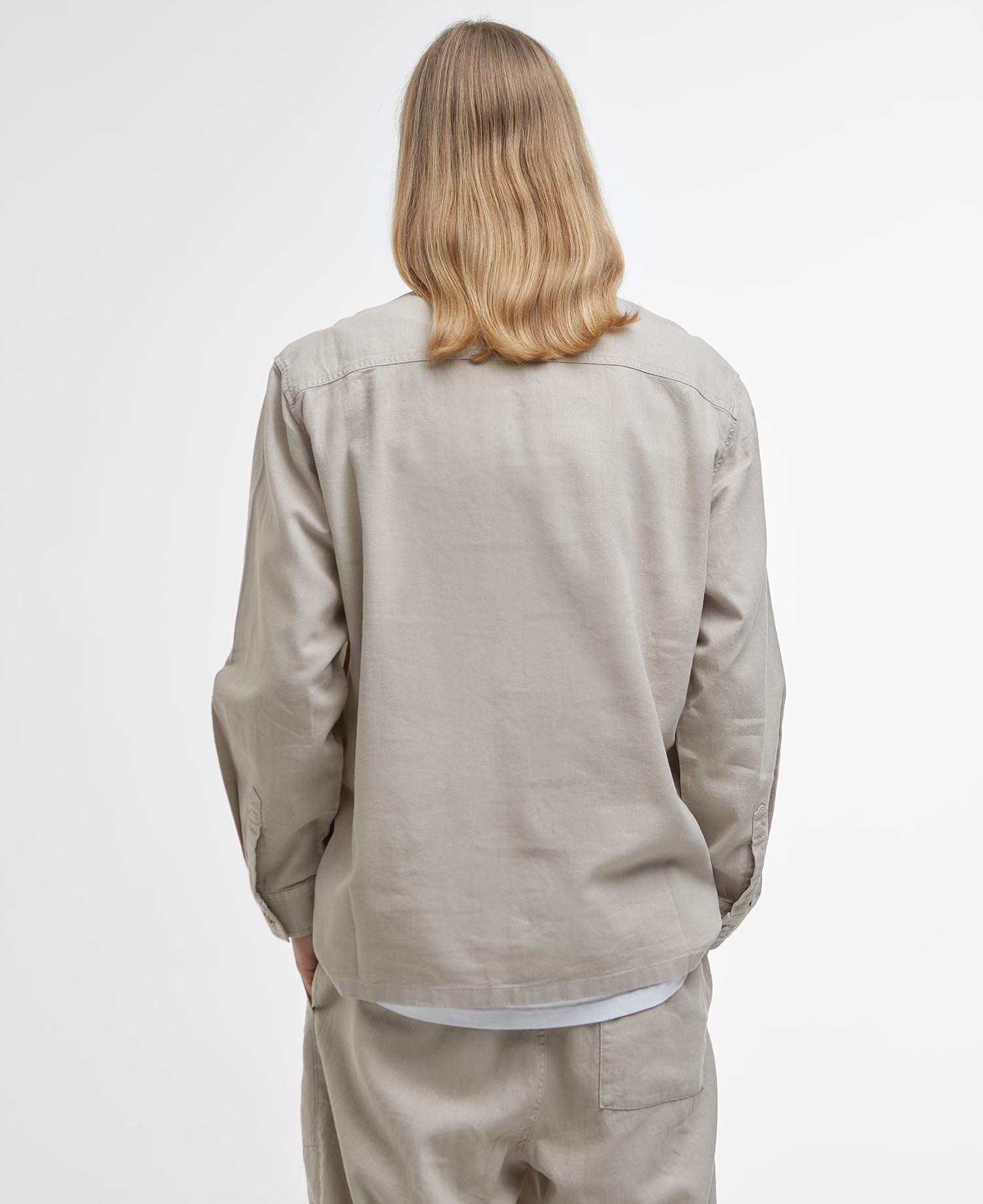 Natural Linen-Blend Overshirt image number 2