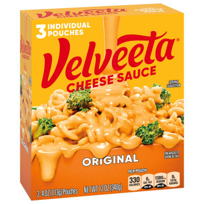 Velveeta Original Cheese Sauce Pouches, 3 ct Box, 4 oz Packets