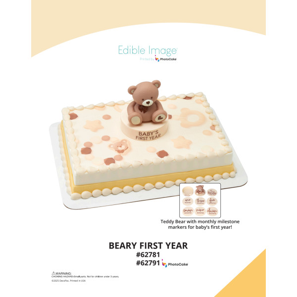 Beary First Year The Magic of Cakes® PhotoCake® Enhanced Background Page