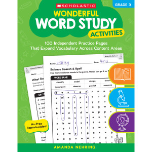Wonderful Word Study Activities: Grade 3, Independent Practice Pages, Vocabulary Learning, 112 Pages