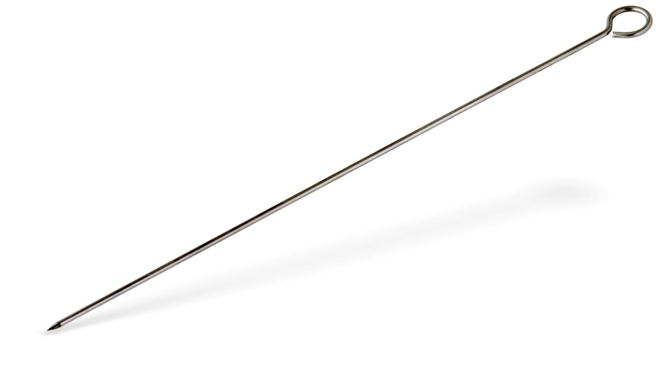 Paquete de doce brochetas de acero inoxidable de 35 centímetros